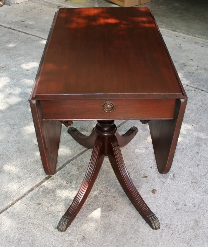 MAHOGANY DUNCAN PHYFE DROP LEAF TABLE Photo by BornAgainReCreations